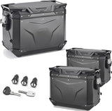 Trekker Outback Evo Smart Aluminium Black Top Case + Side Cases - 130 Lt Trekker Outback Evo Smart Aluminium - Givi Compatible With Honda X-Adv 750 (2021-2024)