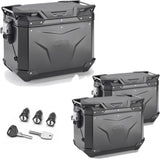Trekker Outback Evo Smart Aluminium Black Top Case + Side Cases - 138 Lt Trekker Outback Evo Smart Aluminium - Givi Compatible With Honda Crf 1100 L Africa Twin (2020-2023)
