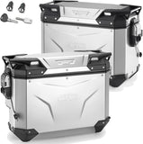Monokey Cam-Side Trekker Outback Evo Smart Anodized Aluminium Side Cases + Locks - 77 Lt Trekker Outback Evo Smart Anodized Aluminium - Givi Compatible With Moto Guzzi Stelvio 1000 (2024)