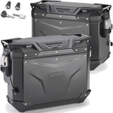 Monokey Cam-Side Trekker Outback Evo Smart Black Aluminium Side Cases + Locks - 77 Lt Trekker Outback Evo Smart Aluminium - Givi Compatible With Honda Nx 500 (2024)