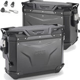 Monokey Cam-Side Trekker Outback Evo Smart Black Aluminium Side Cases + Locks - 77 Lt Trekker Outback Evo Smart Aluminium - Givi Compatible With Ktm 890 Adventure (2023-2025)