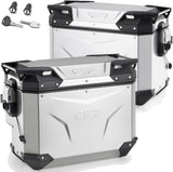 Monokey Cam-Side Trekker Outback Evo Smart Aluminium Side Cases + Locks - 84 Lt Trekker Outback Evo Smart Aluminium - Givi Compatible With Moto Guzzi V7 850 Stone (2021-2024)