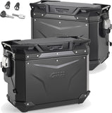 Monokey Cam-Side Trekker Outback Evo Smart Black Aluminium Side Cases + Locks - 84 Lt Trekker Outback Evo Smart Aluminium - Givi Compatible With Moto Guzzi Stelvio 1000 (2024)