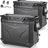 Monokey Cam-Side Trekker Outback Evo Smart Black Aluminium Side Cases + Locks - 88 Lt Trekker Outback Evo Smart Aluminium - Givi Compatible With Ktm 890 Smt (2023-2024)