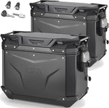 Monokey Cam-Side Trekker Outback Evo Smart Black Aluminium Side Cases + Locks - 88 Lt Trekker Outback Evo Smart Aluminium - Givi Compatible With Ktm 1050 Adventure (2015-2016)