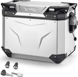 Monokey Cam-Side Trekker Outback Evo Smart Anodized Aluminium Left Side Case + Lock - 48 Lt Givi Trekker Outback Evo Smart Anodized Aluminium Silber Size 48 Lt.