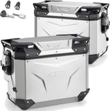 Monokey Cam-Side Trekker Outback Evo Smart Anodized Aluminium Side Cases + Locks - R Recessed 88 Lt Trekker Outback Evo Smart Anodized Aluminium - Givi Compatible With Suzuki V-Strom 800 Se (2023-2024)