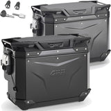Monokey Cam-Side Trekker Outback Evo Smart Black Aluminium Side Cases + Locks - R Recessed 88 Lt Trekker Outback Evo Smart Aluminium - Givi Compatible With Bmw R 1300 Gs (2024)