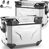 Monokey Cam-Side Trekker Outback Evo Smart Aluminium Side Cases + Locks - 96 Lt Trekker Outback Evo Smart Aluminium - Givi Compatible With Ktm 1290 Super Adventure (2015-2016)