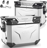 Monokey Cam-Side Trekker Outback Evo Smart Aluminium Side Cases + Locks - 96 Lt Trekker Outback Evo Smart Aluminium - Givi Compatible With Moto Guzzi Stelvio 1000 (2024)