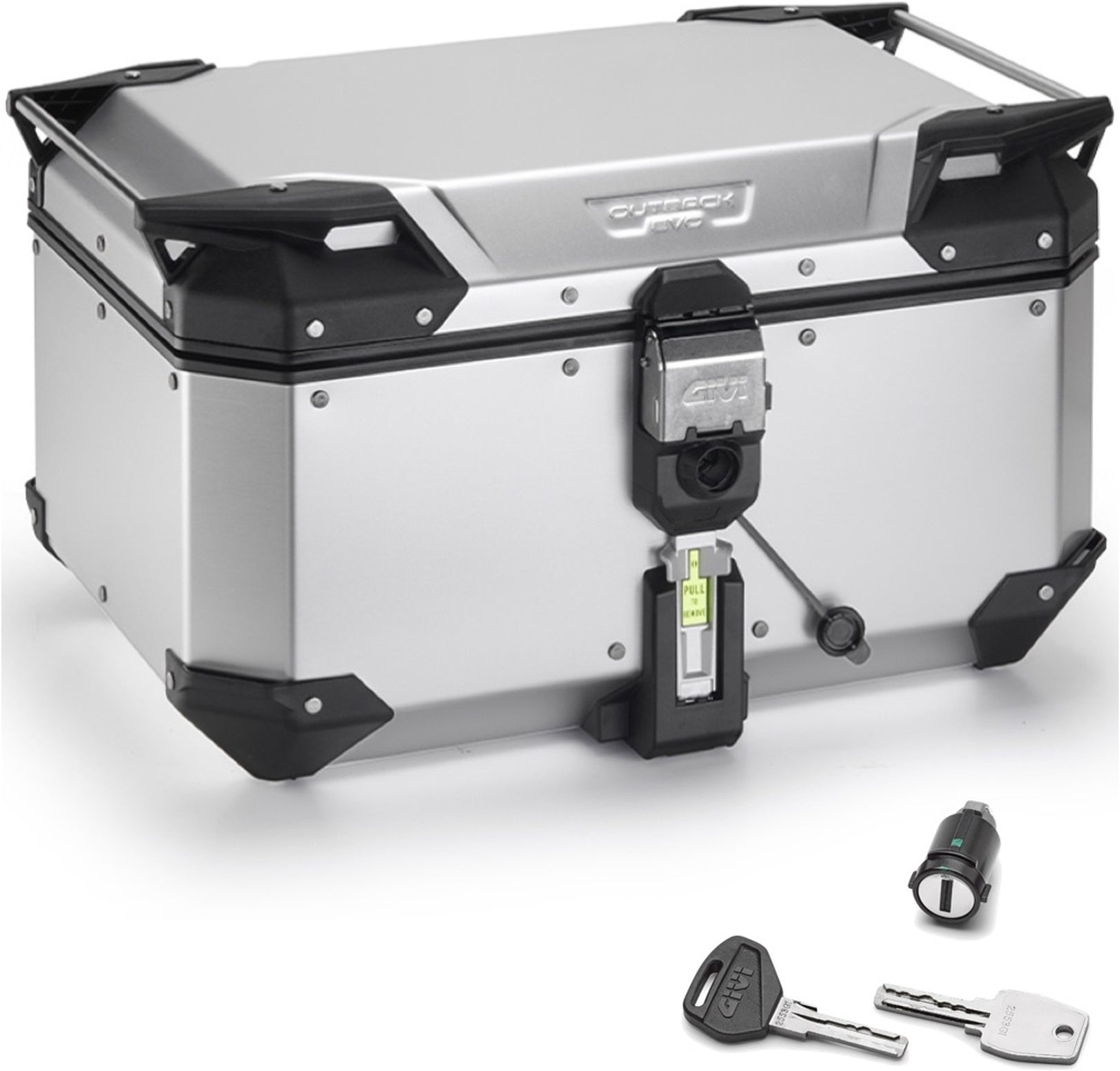 Monokey Trekker Outback Evo Smart Anodized Aluminium Top Case - 58 Lt Trekker Outback Evo Smart Anodized Aluminium - Givi Compatible With Sym Joymax 300 Z+ (2021-2024)