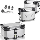 Trekker Outback Evo Smart Anodized Aluminium Top Case + Side Cases R Recessed - 135 Lt Trekker Outback Evo Smart Anodized Aluminium - Givi Compatible With Benelli Trk 702 X (2023-2024)