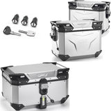 Trekker Outback Evo Smart Anodized Aluminium Top Case + Side Cases - 154 Lt Trekker Outback Evo Smart Anodized Aluminium - Givi Compatible With Honda Cb 500 X (2019-2023)