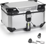 Monokey Trekker Outback Evo Smart Anodized Aluminium Top Case - 58 Lt Trekker Outback Evo Smart Anodized Aluminium - Givi Compatible With Bmw G 310 R (2017-2024)
