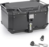 Monokey Trekker Outback Evo Smart Black Aluminium Top Case - 58 Lt Trekker Outback Evo Smart Aluminium - Givi Compatible With Honda Cb 500 S (2000-2005)