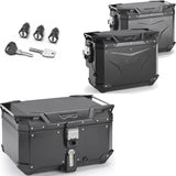 Trekker Outback Evo Smart Aluminium Black Top Case + Side Cases R Recessed - 146 Lt Trekker Outback Evo Smart Aluminium - Givi Compatible With Benelli Trk 702 X (2023-2024)