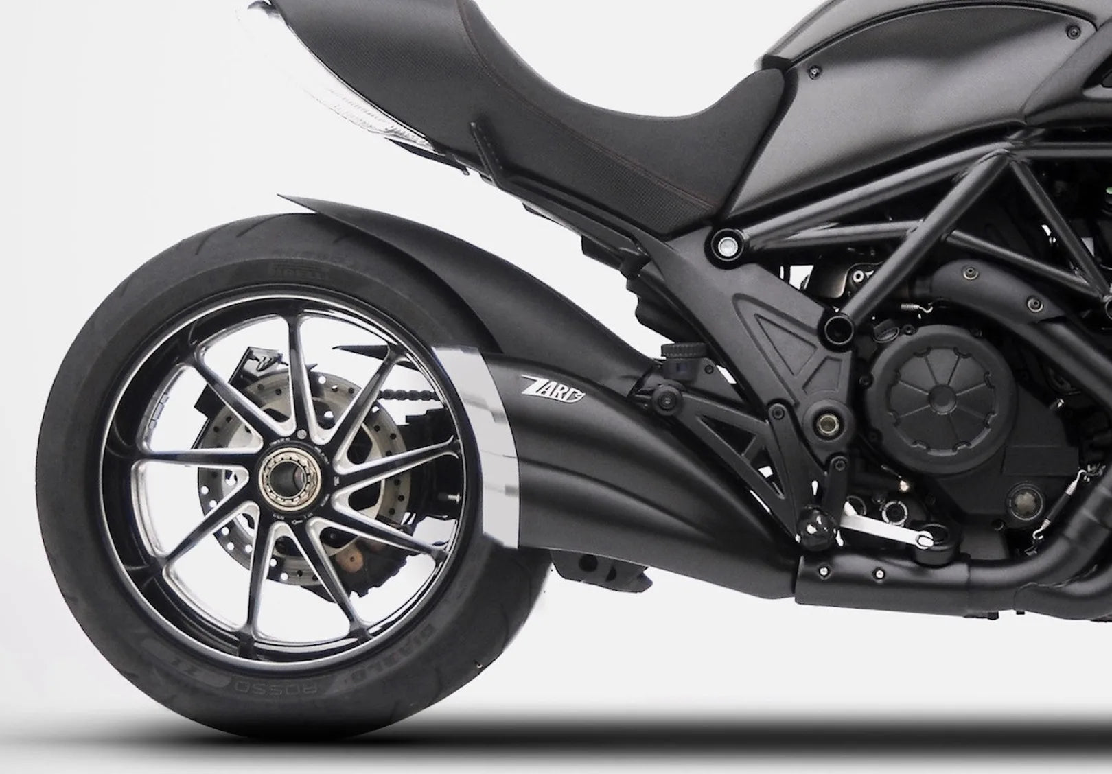 Exhaust Tip With Noise Certification Steel Black Endcap Carbon - Zard Compatible With Ducati Diavel (2011-2018)