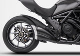 Complete Non-Catalytic Exhaust System With Sound Certification Steel Black Endcap Carbon - Zard Compatible With Ducati Diavel (2011-2018)