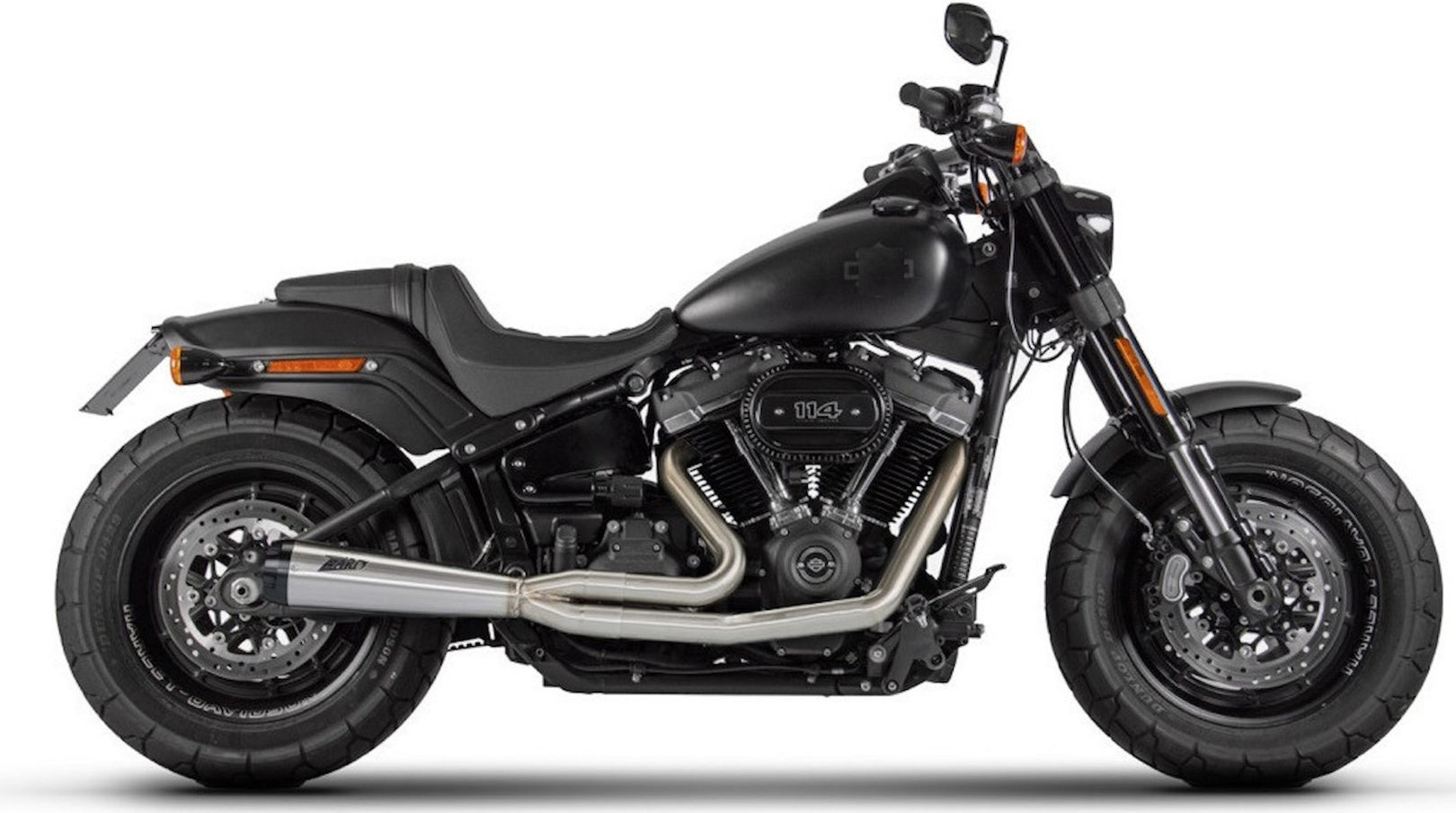 Complete Catalytic Exhaust System With Sound Certification Stainless Steel Polish Endcap Aluminium Black - Zard Compatible With Harley-Davidson Breakout (2016-2023)