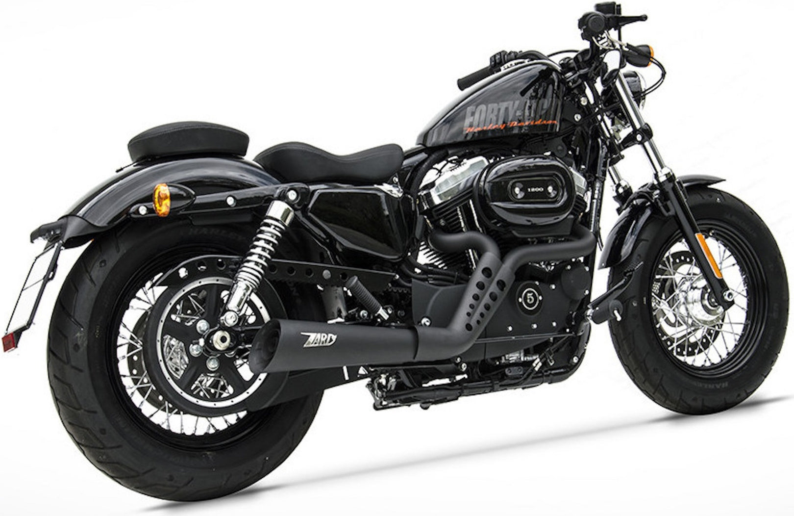 Complete Catalytic Exhaust System With Sound Certification Sport Steel Black - Zard Compatible With Harley-Davidson Sportster (2003-2013)