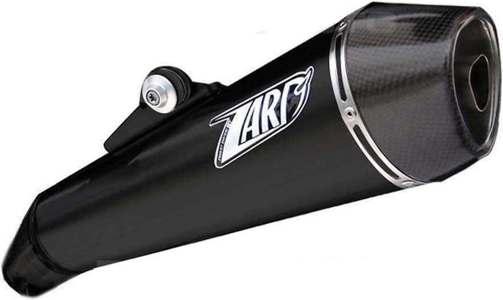 Exhaust Tip With Noise Certification Conical Steel Black Endcap Carbon - Zard Compatible With Moto Guzzi Norge (2011-2016)