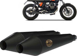 Exhaust Tip With Noise Certification Conical Steel Black - Zard Compatible With Moto Guzzi V7 Ii Stone (2008-2015)