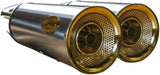 Exhaust Tip With Noise Certification Big Stainless Steel Endcap Bronze - Zard Compatible With Moto Guzzi V9 Bobber (2016-2019)
