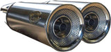 Exhaust Tip With Noise Certification Big Stainless Steel Endcap Aluminium - Zard Compatible With Moto Guzzi V9 Roamer (2016-2019)