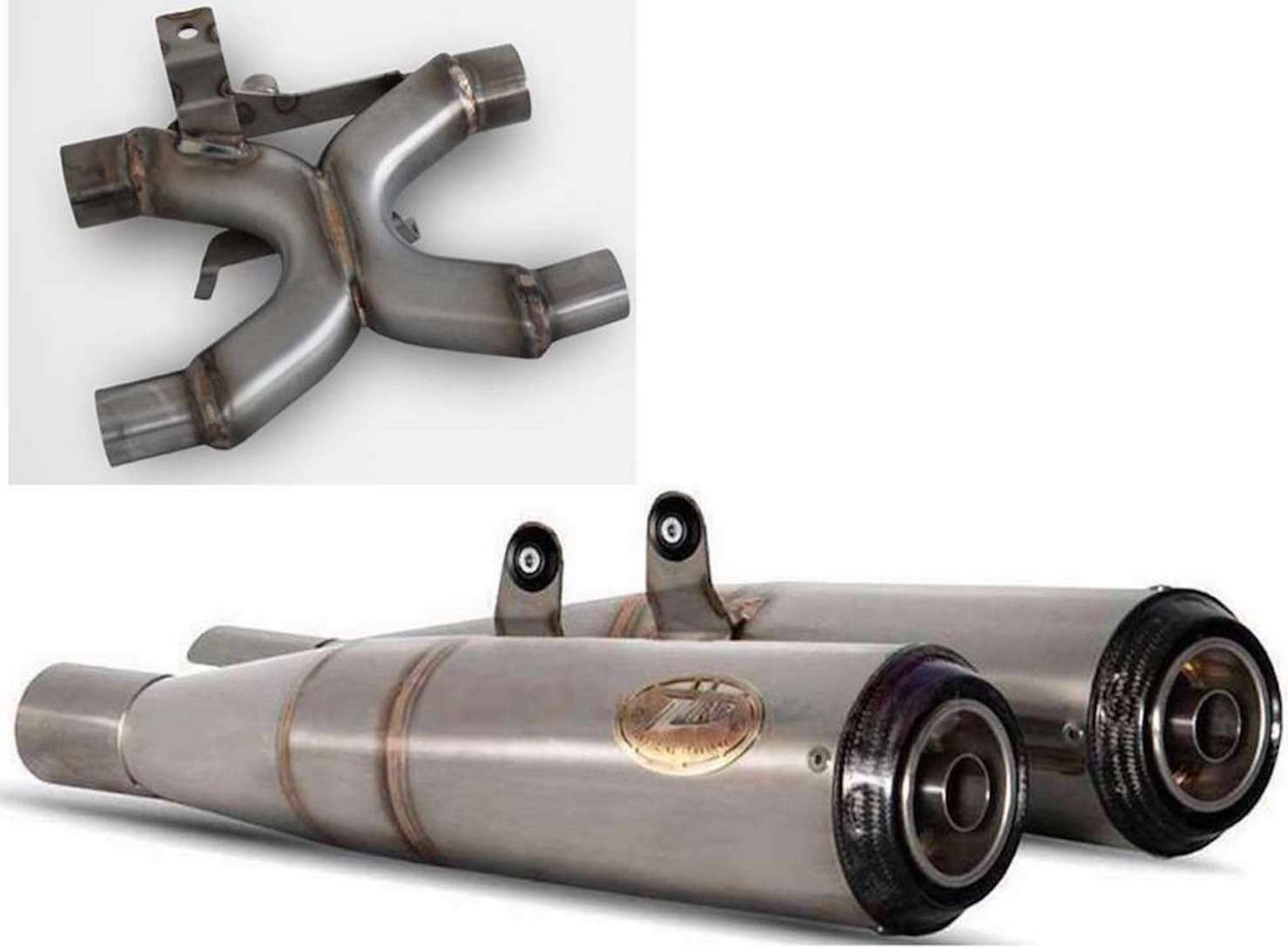Non-Catalytic Exhaust Tip With Sound Certification Conical Stainless Steel Endcap Carbon - Zard Compatible With Triumph Thruxton 1200 R Rs (2021-2023)
