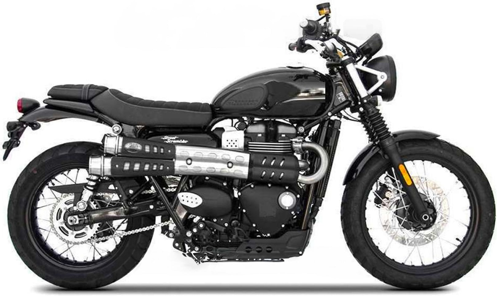 Exhaust Tip With Noise Certification Six Days Stainless Steel - Zard Compatible With Triumph Street Scrambler 900 (2017-2023)