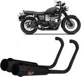 Complete Catalytic Exhaust System With Sound Certification Steel Black - Zard Compatible With Triumph Bonneville T120 (2016-2020)