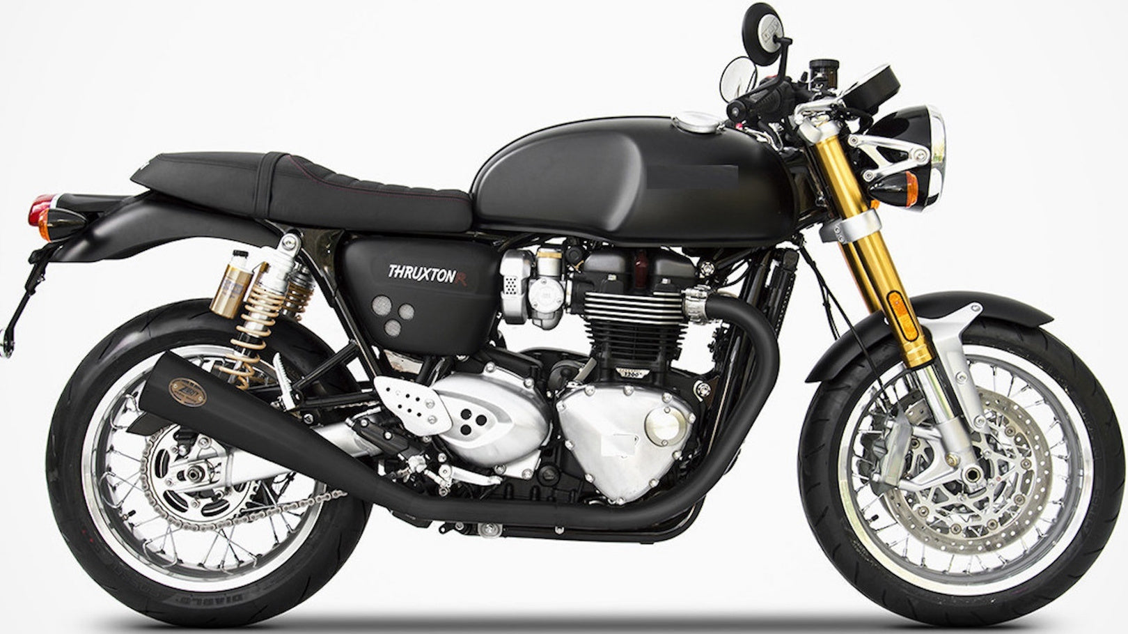 Exhaust Tip With Noise Certification Titanium Black - Zard Compatible With Triumph Thruxton 1200 R (2017-2020)