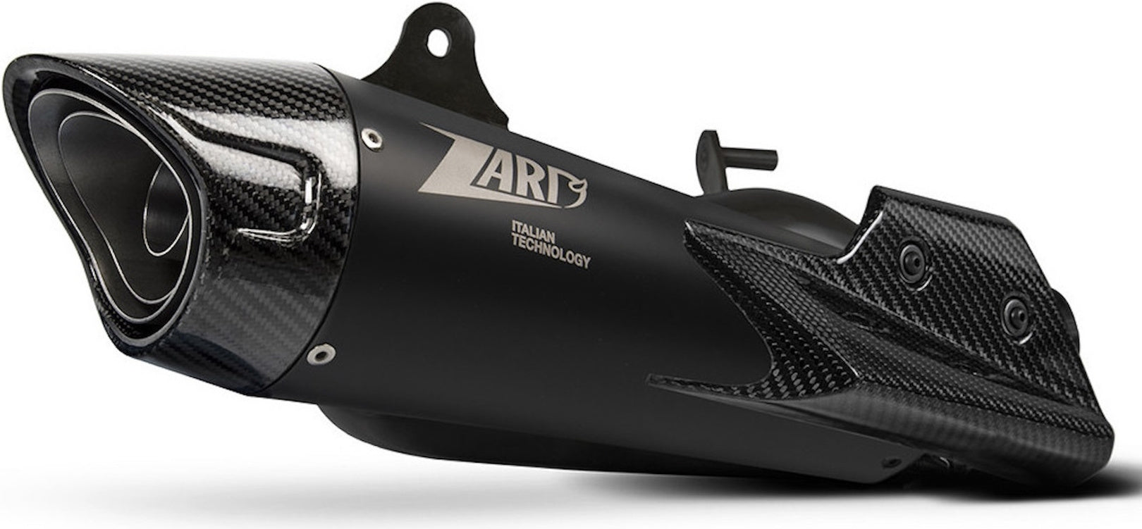 Exhaust Tip With Noise Certification Steel Black Endcap Carbon - Zard Compatible With Triumph Street Triple 765 (2020-2022)