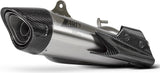 Exhaust Tip With Noise Certification Stainless Steel Endcap Carbon - Zard Compatible With Triumph Street Triple 765 (2020-2022)