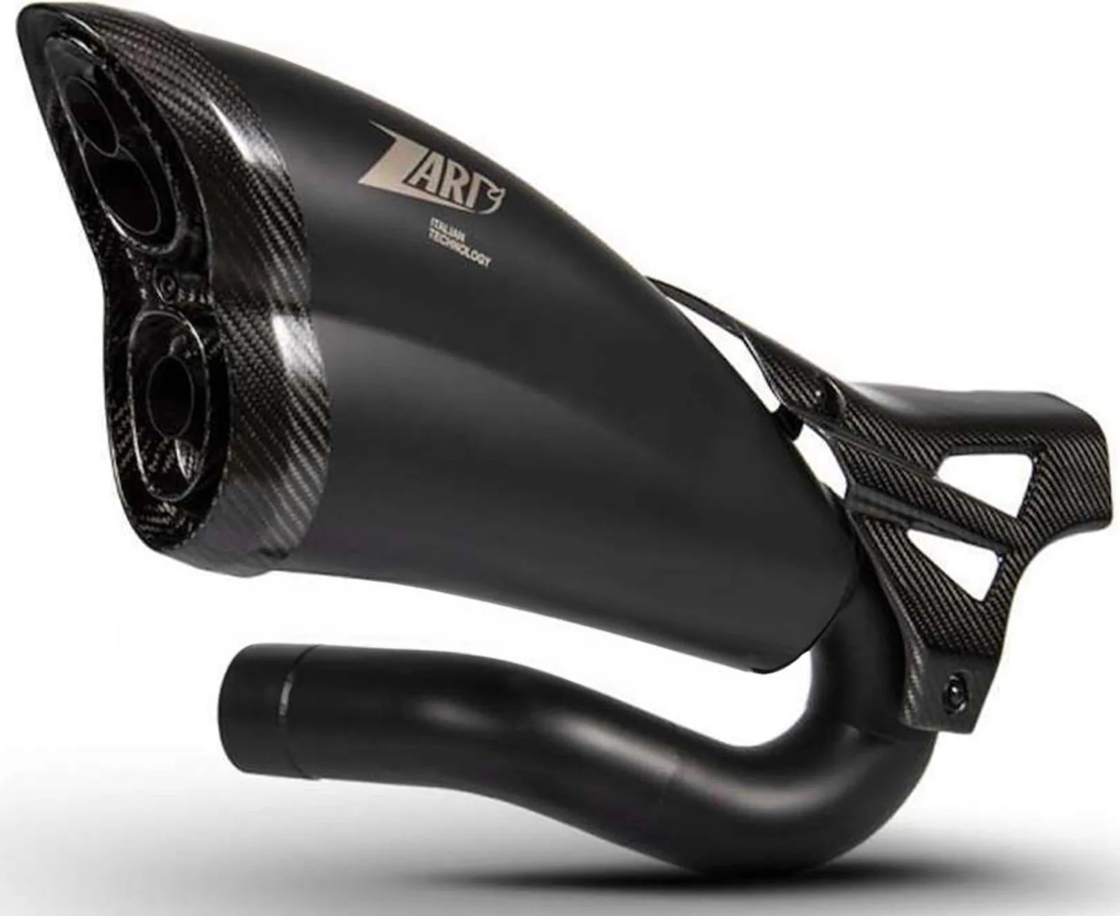 Complete Non-Catalytic Exhaust System With Sound Certification Steel Black Endcap Carbon - Zard Compatible With Triumph Scrambler 1200 (2019-2020)