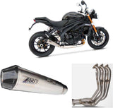 Complete Non-Catalytic Exhaust System With Sound Certification Titanium Endcap Carbon - Zard Compatible With Triumph Speed Triple 1200 Rs - Rr (2021-2023)