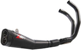 Complete Catalytic Exhaust System With Sound Certification Steel Black Endcap Carbon - Zard Compatible With Yamaha Mt-07 (2014-2016)