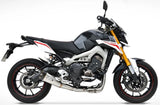Complete Catalytic Exhaust System With Sound Certification Stainless Steel Endcap Carbon - Zard Compatible With Yamaha Mt-09 (2013-2016)