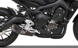 Complete Catalytic Exhaust System With Sound Certification Steel Black Endcap Carbon - Zard Compatible With Yamaha Mt-09 (2017-2020)