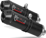 Dual Exhaust System With Sound Certification Oval Carbon Carbon - Mivv Compatible With Suzuki Gsx-R 1300 Hayabusa (2008-2017)