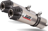 Dual Non-Catalytic Exhaust System With Sound Certification Oval Titanium Carbon - Mivv Compatible With Yamaha Xt 660 Z (2008-2016)