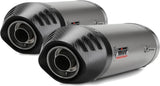 Dual Catalytic Exhaust Tips With Sound Certification Oval Titanium Carbon - Mivv Compatible With Ducati 848 (2007-2013)