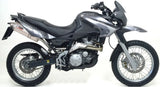 Dual Catalytic Exhaust Tips With Sound Certification Oval Stainless Steel - Mivv Compatible With Aprilia Pegaso 650 Strada (2005-2011)