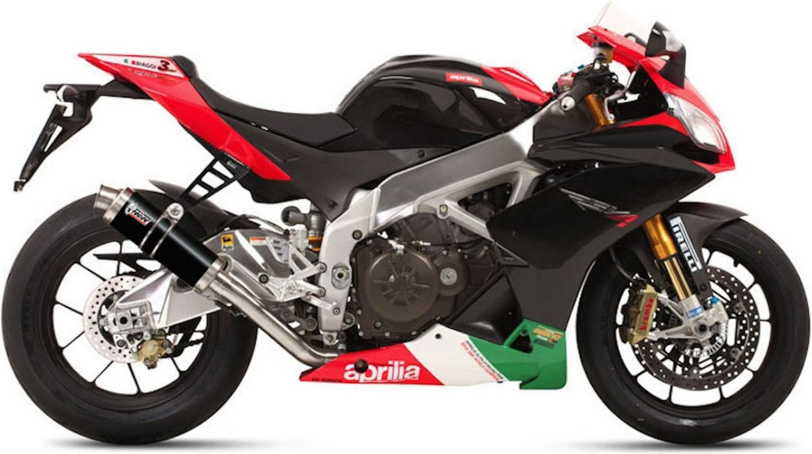 Non-Catalytic Exhaust Tip With Sound Certification Gp Steel Black - Mivv Compatible With Aprilia Rsv4 Aprc (2011-2016)