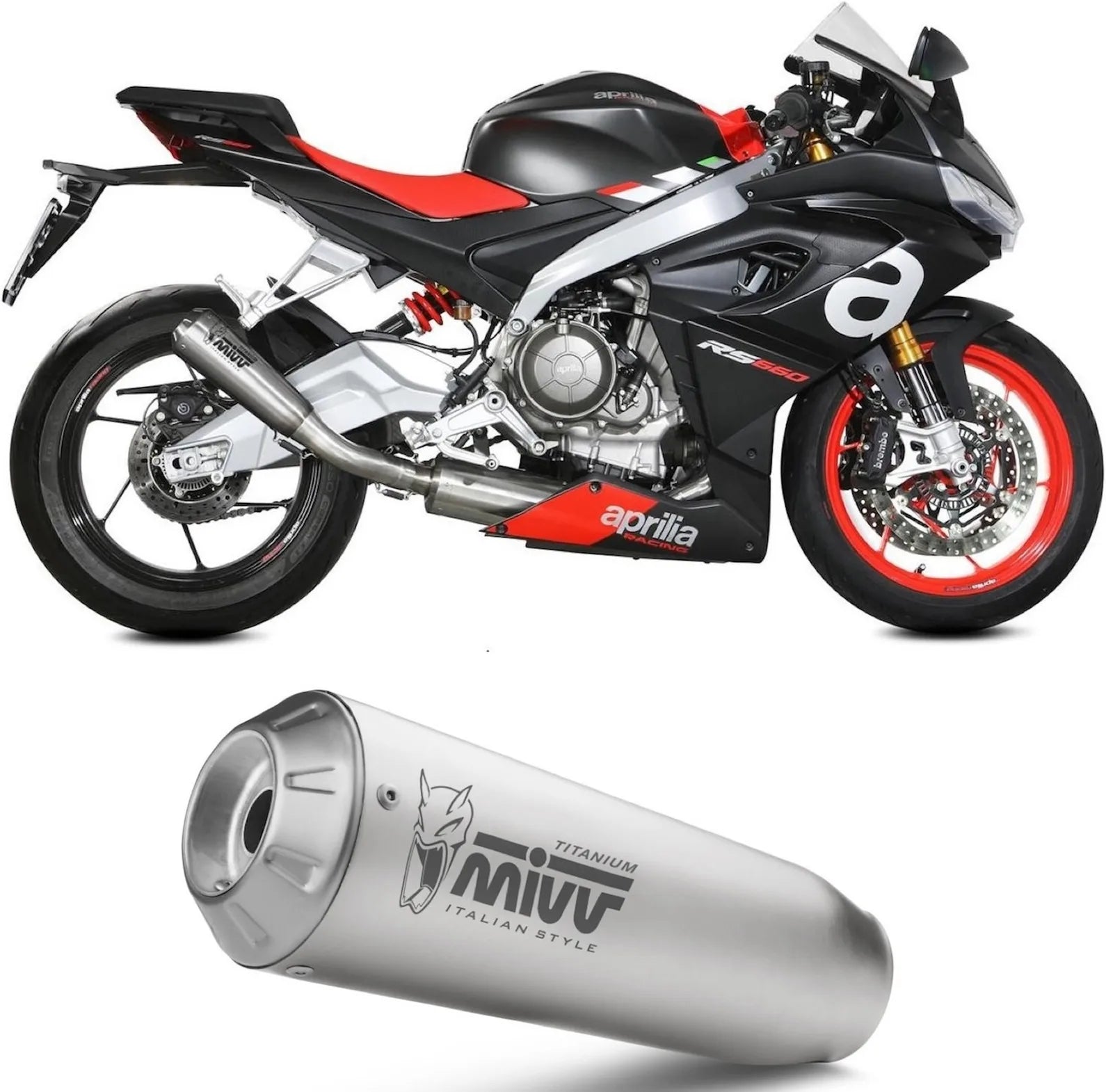 Complete Non-Catalytic Exhaust System With Sound Certification X-M1 Titanium - Mivv Compatible With Aprilia Rs 660 (2020-2024)