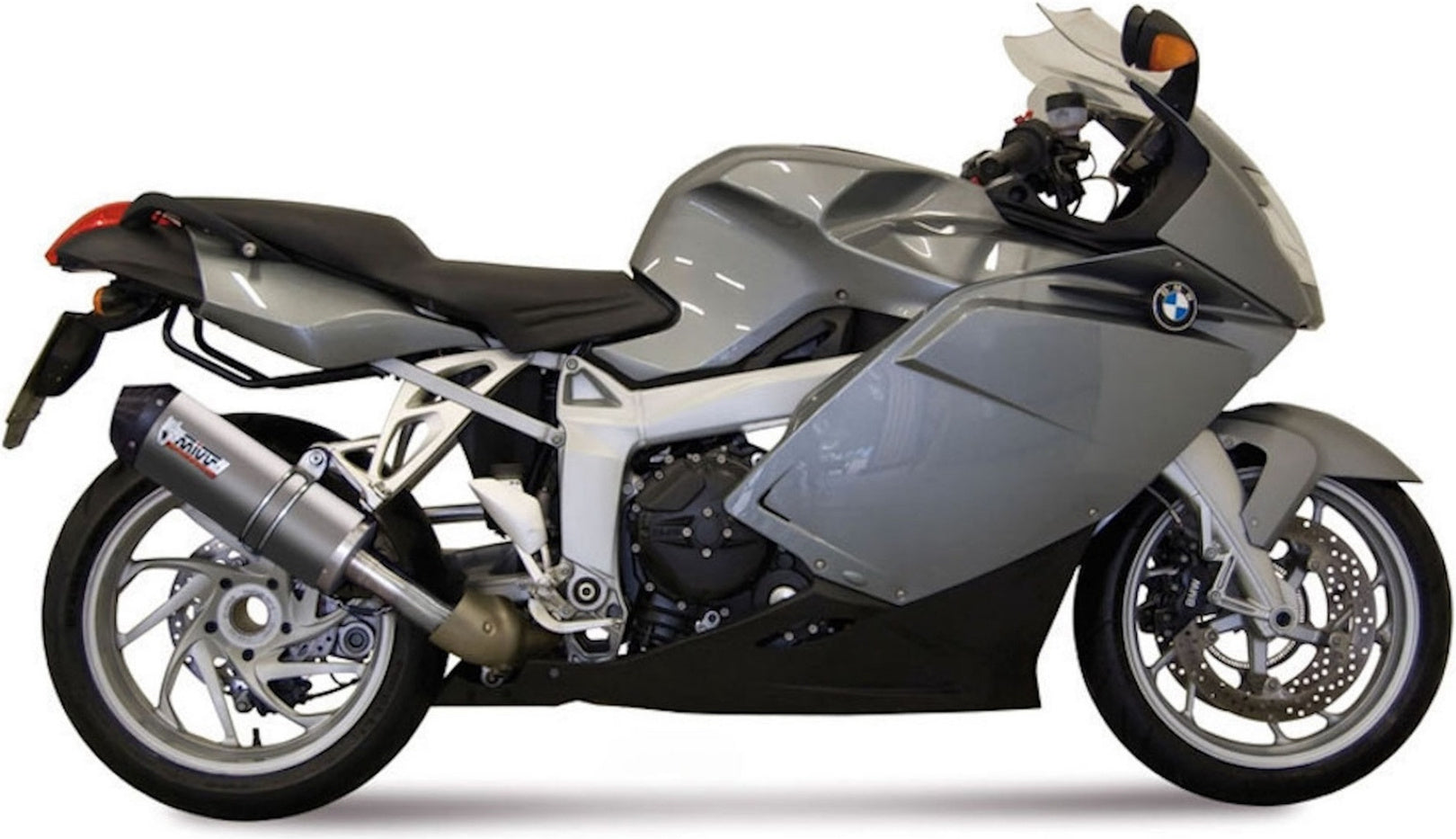 Catalytic Exhaust Tip With Sound Certification Oval Titanium Carbon - Mivv Compatible With Bmw K 1200 R (2005-2008)