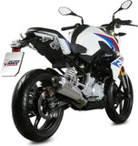 Complete Non-Catalytic Exhaust System With Sound Certification Delta Race Stainless Steel Carbon - Mivv Compatible With Bmw G 310 R (2018-2024)