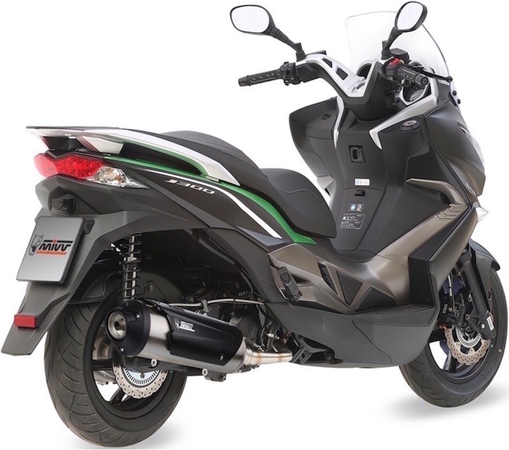 Complete Non-Catalytic Exhaust System With Sound Certification Urban Stainless Steel - Mivv Compatible With Kymco Downtown 300 (2009-2012)