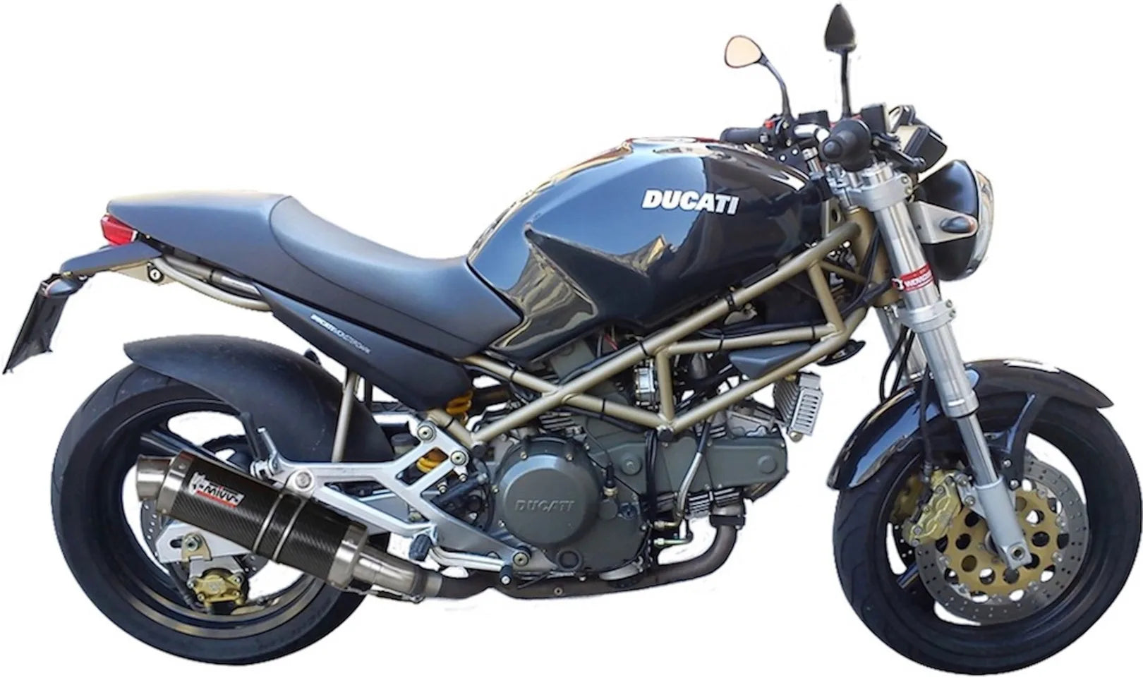 Dual Exhaust System With Sound Certification Gp Carbon - Mivv Compatible With Ducati Monster 900 (1999-2002)