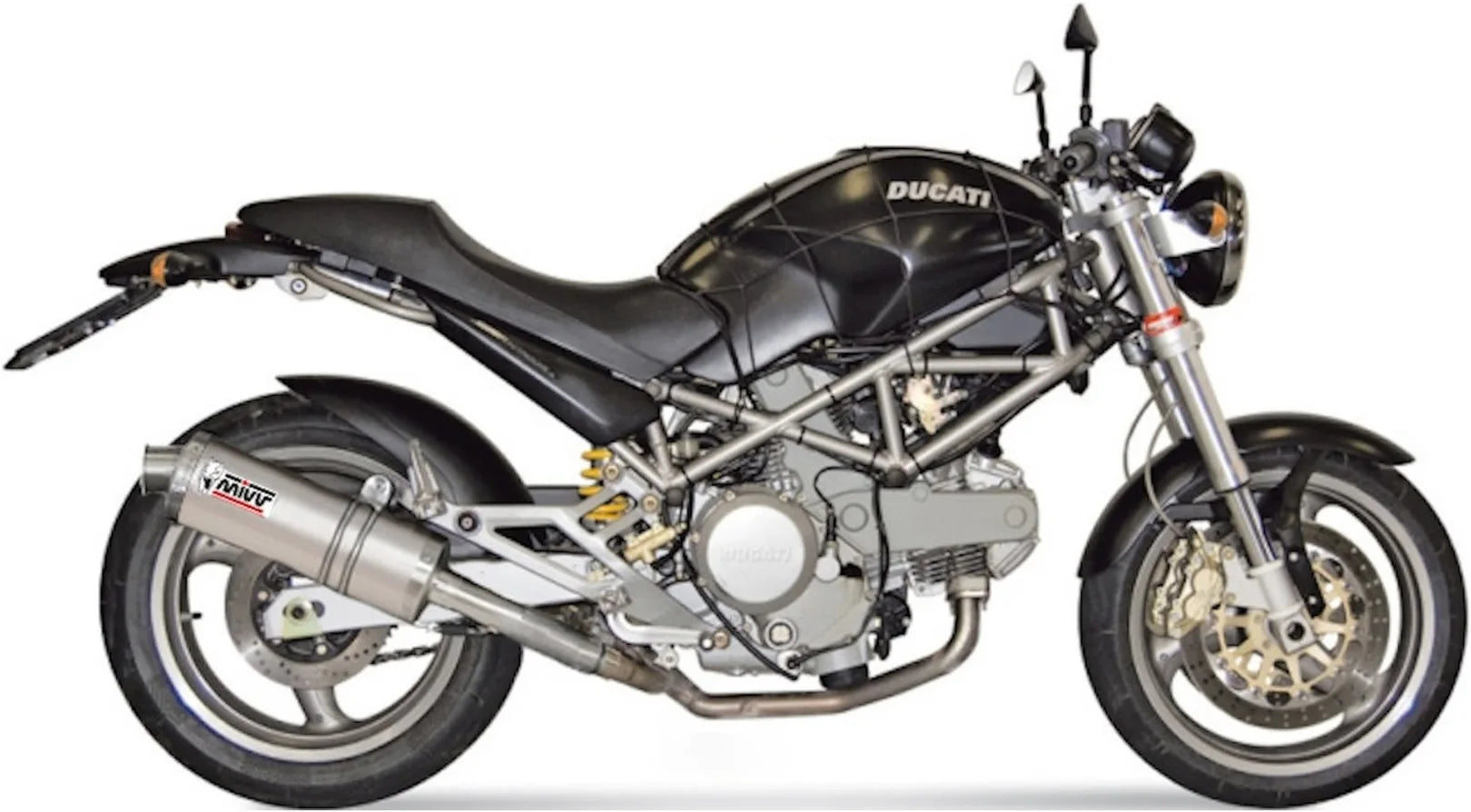 Dual Exhaust System With Sound Certification Oval Stainless Steel - Mivv Compatible With Ducati Monster 800 (2003-2005)
